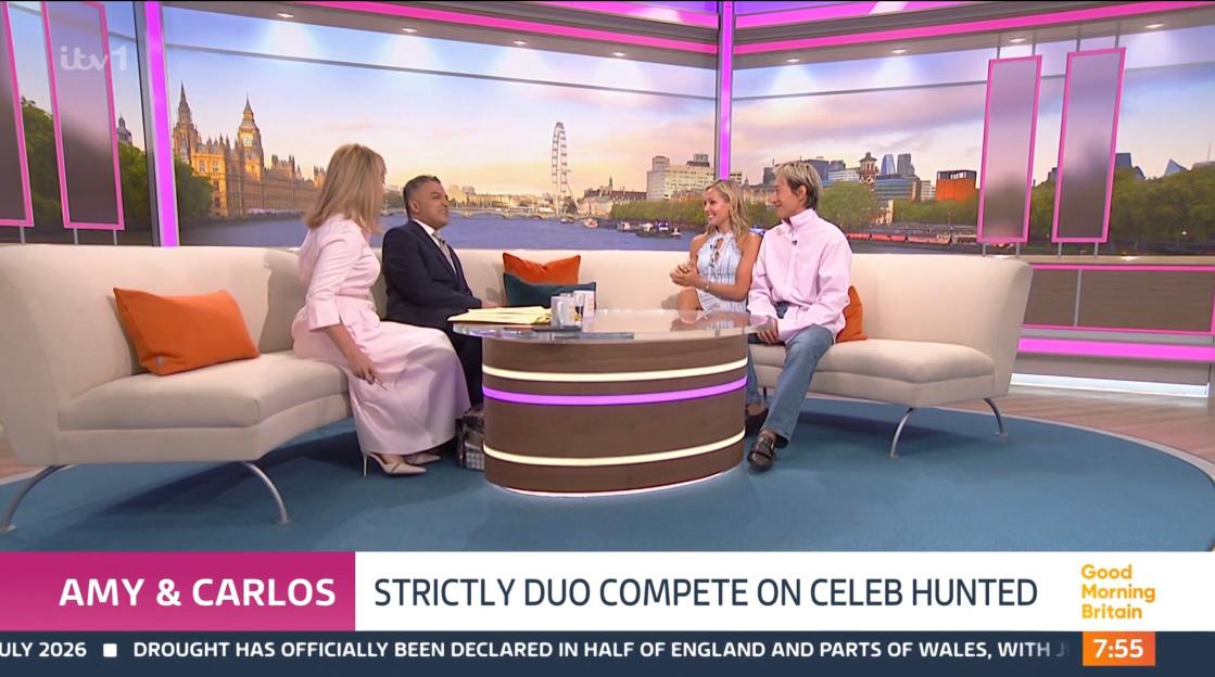 Kate Garraway returning to the Good Morning Britain sofa with guests Amy Dowden and Carlos Gu.