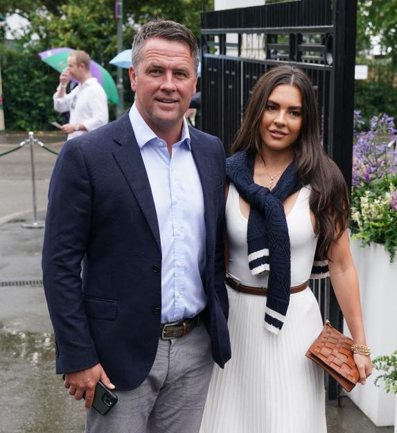 Michael Owen and daughter Emma arriving at the Wimbledon Tennis Championships 2023.