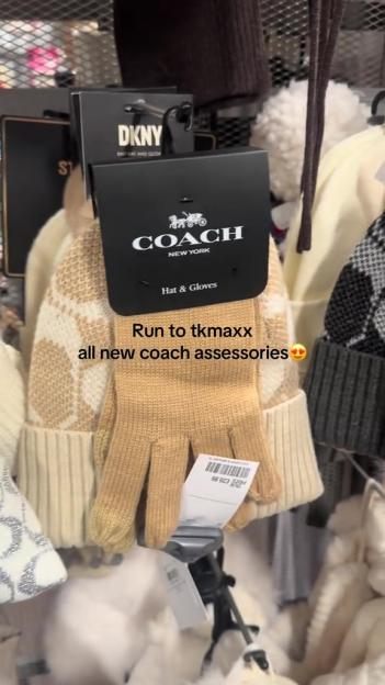 Coach New York hat and gloves for sale at TK Maxx.