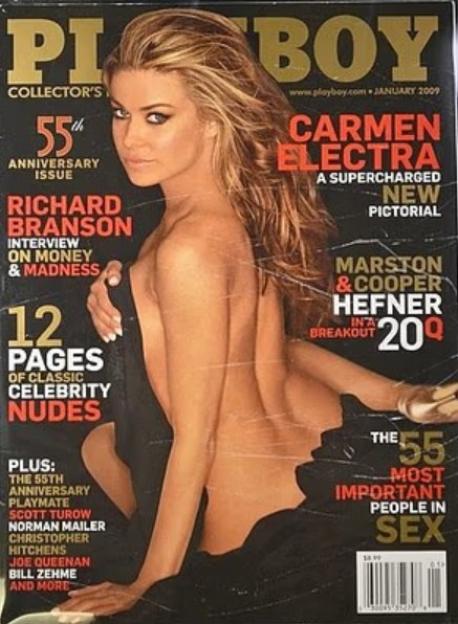 Carmen Electra on the cover of Playboy magazine.