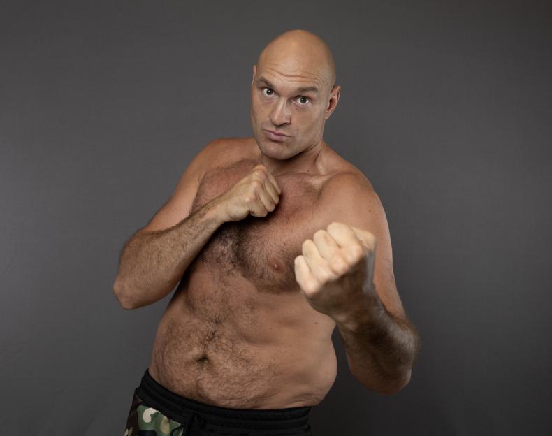 Tyson Fury in a boxing stance.