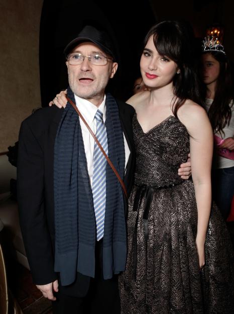 Musician Phil Collins and actress Lily Collins attend the "Mirror Mirror" Los Angeles premiere after party.