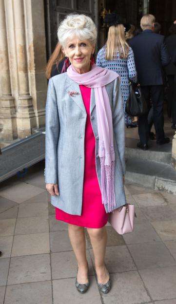 Anita Dobson at a service for Professor Stephen Hawking.