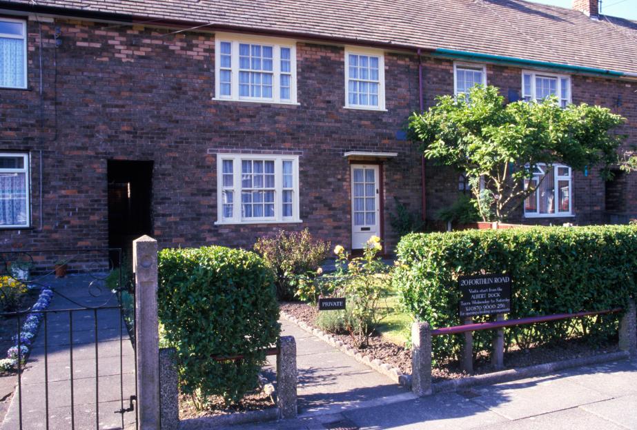 The boyhood home of Paul McCartney at 20 Forthlin Road, Liverpool, UK.