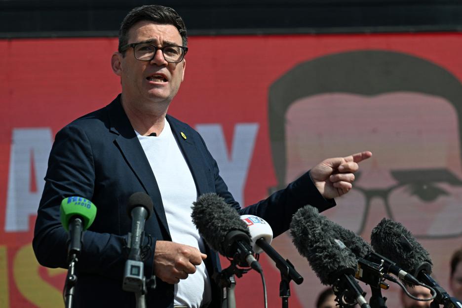 Greater Manchester Mayor Andy Burnham speaking at his by-election campaign launch.