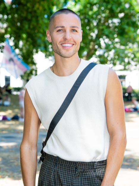 Jack Remmington attends the London Trans+ Pride parade.