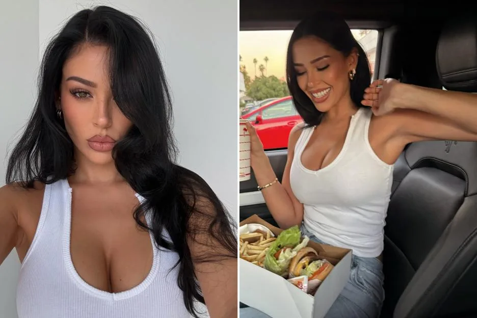 Jude Bellingham’s stunning girlfriend Ashlyn puts on busty display in low-cut top before tucking into burger and chips