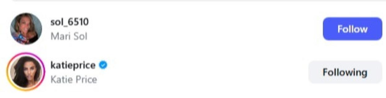 Wes Andrews follows Katie Price and can follow Mari Sol.