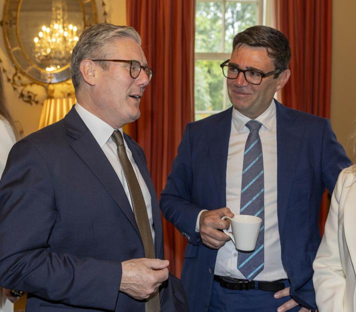 Prime Minister Sir Keir Starmer and Mayor of Greater Manchester Andy Burnham during a meeting.