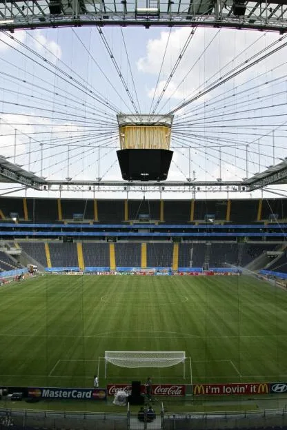 Frankfurt's Waldstadion Stadium viewed from the stands.