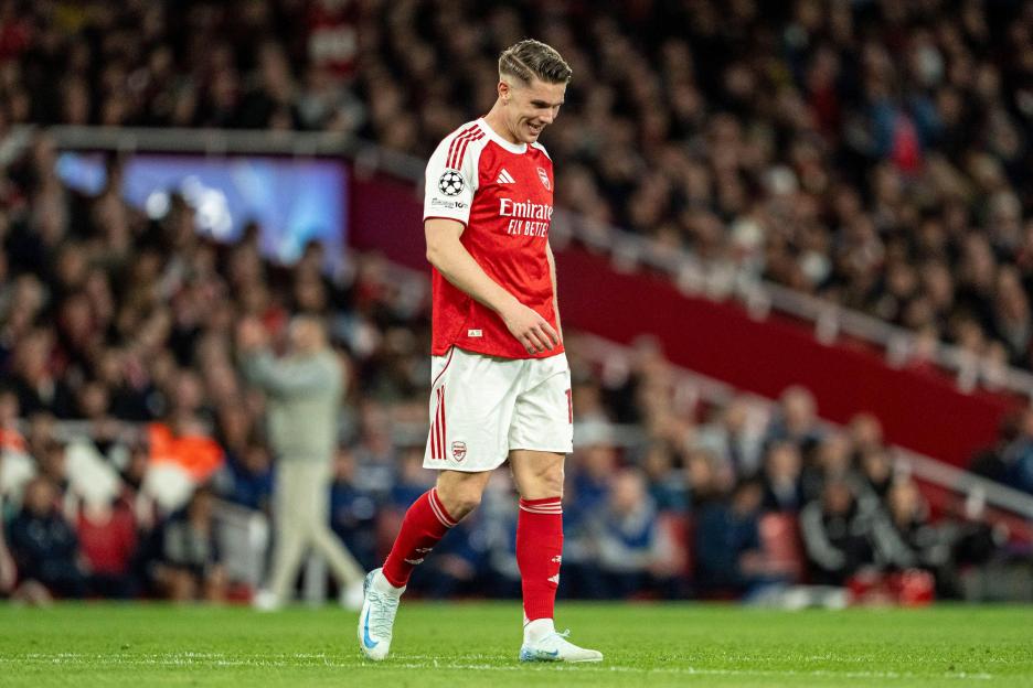 LONDON, ENGLAND - APRIL 15: Viktor Gyokeres of Arsenal reacts during a UEFA Champions League 2025-26 match between Arsenal and Sporting CP at Emirates Stadium on April 15, 2026 in London, England. (Photo by Pedro Loureiro/Sports Press Photo)