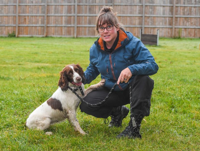 PC Danielle Mannion with Springer Spaniel Lola.
