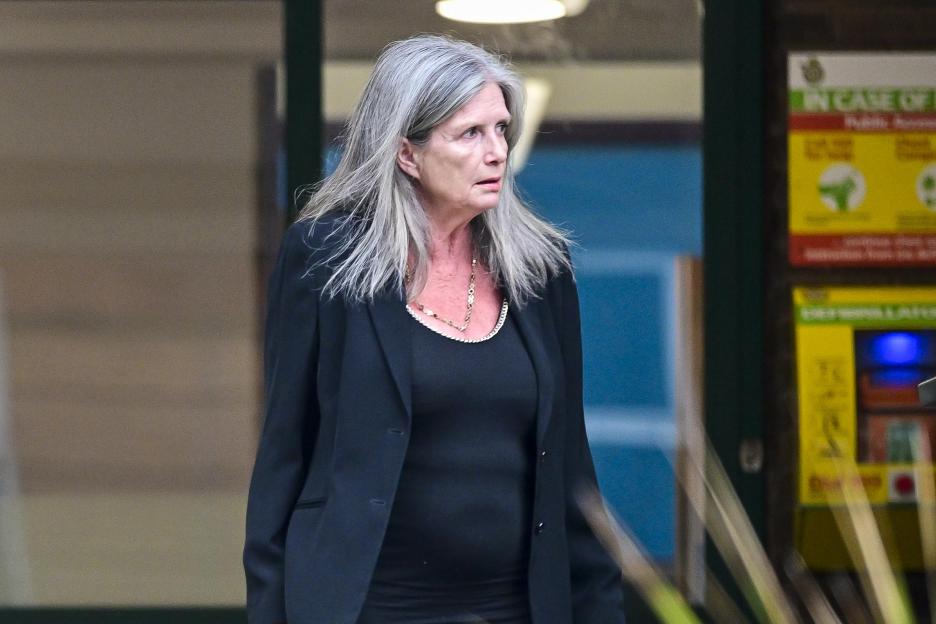 Ann Moralee leaving the inquest.