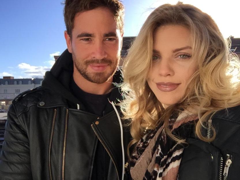 Annalynne McCord and Danny Cipriani posing for a photo.