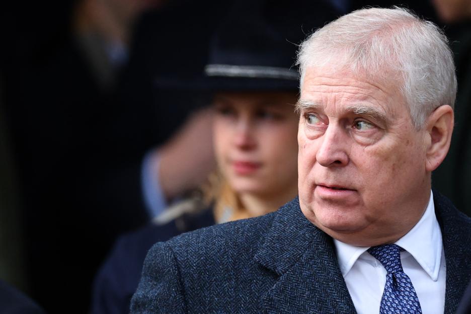 Prince Andrew at the Royal Family's traditional Christmas Day service.