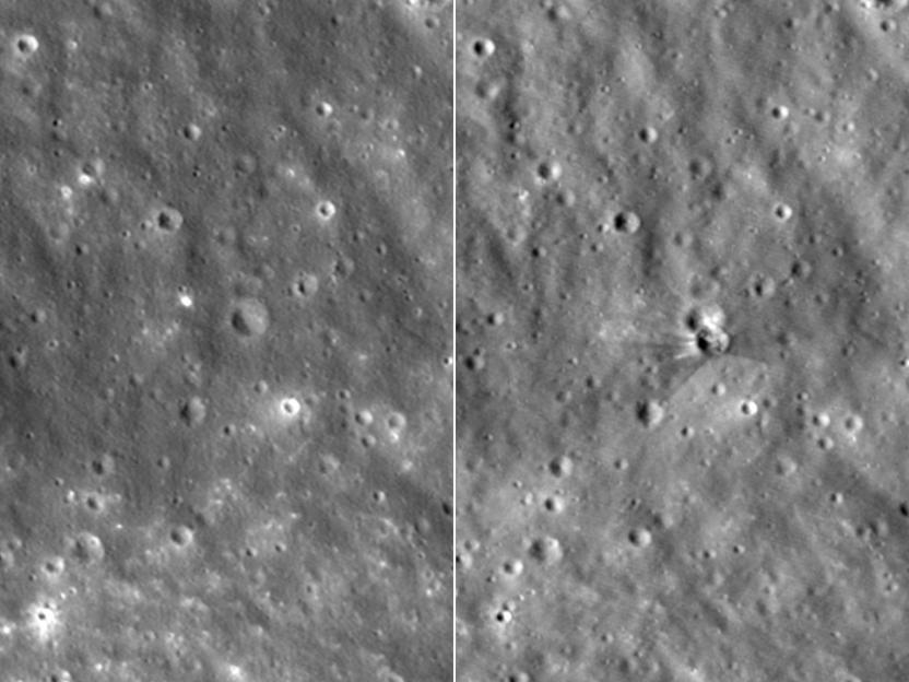 Stunning Before-and-After Photos Reveal 60-Foot Crater Left by SpaceX Rocket Crash on the Moon at 5,400 MPH