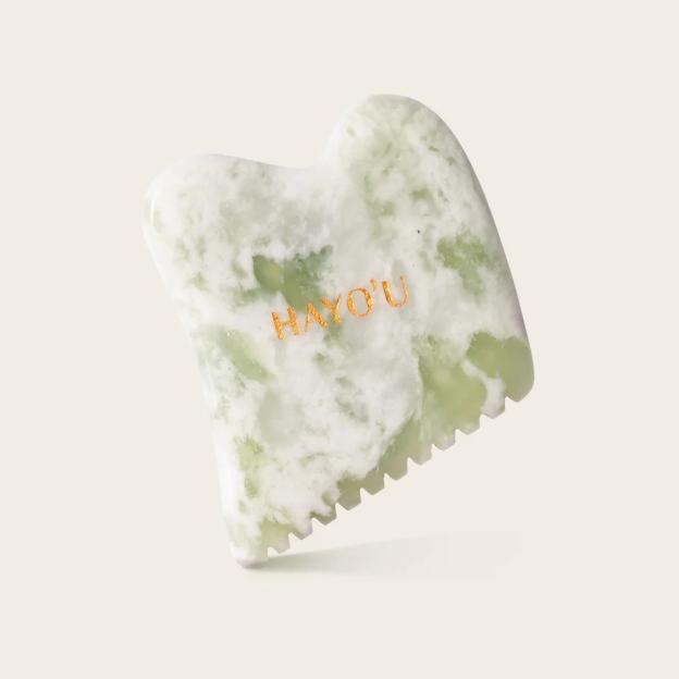 Hayo'u brand jade gua sha massage tool.