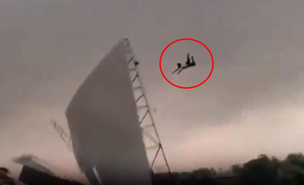Terrifying Moment: Homeowner Launches 40 Feet into the Air While Clinging to Roof Amid Deadly Storm in India That Claims 96 Lives