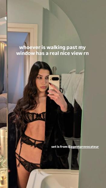 Yasmin from Love Island Shows Off Stunning Lace Lingerie and Suspenders During Paris Getaway