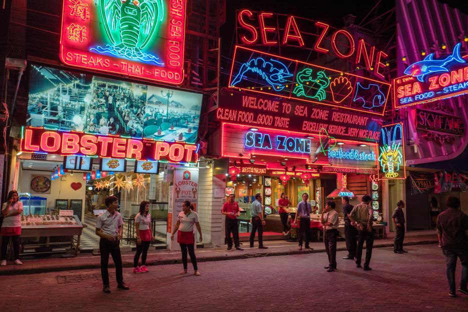 Walking street in Pattaya, Thailand