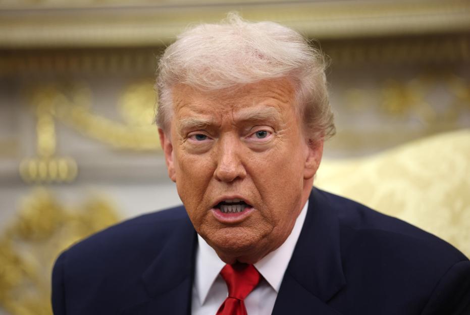 President Trump speaks during a bilateral meeting with Crown Prince and Prime Minister Mohammed bin Salman of Saudi Arabia.