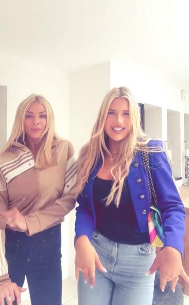 Tess Daly and her daughter Phoebe Kay dancing together.