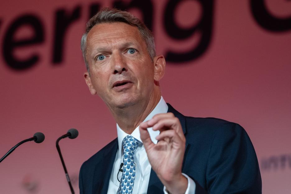 Andy Haldane, President of the British Chambers of Commerce, speaking at a conference.