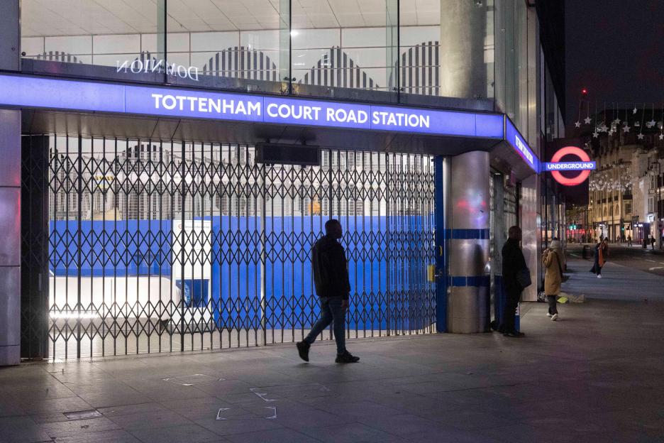 Tottenham Court Road station shut due to a tube strike.
