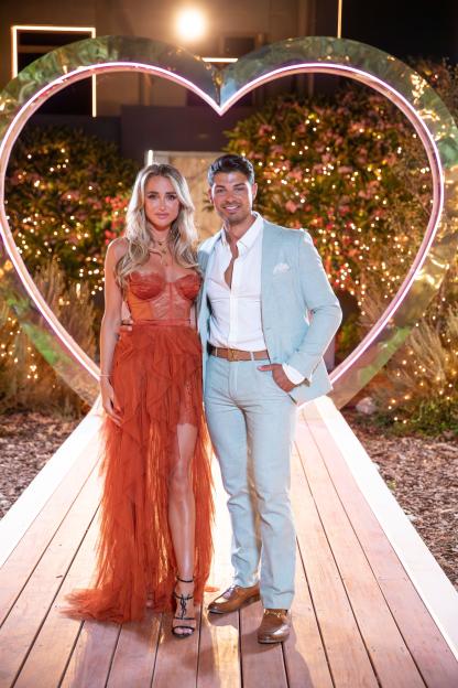Georgia Harrison and Anton Danyluk posing at the Love Island: All Stars final.