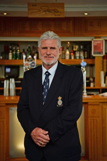 Former Hampshire captain Robin Smith stands in the suite named after him during the England vs India test match.