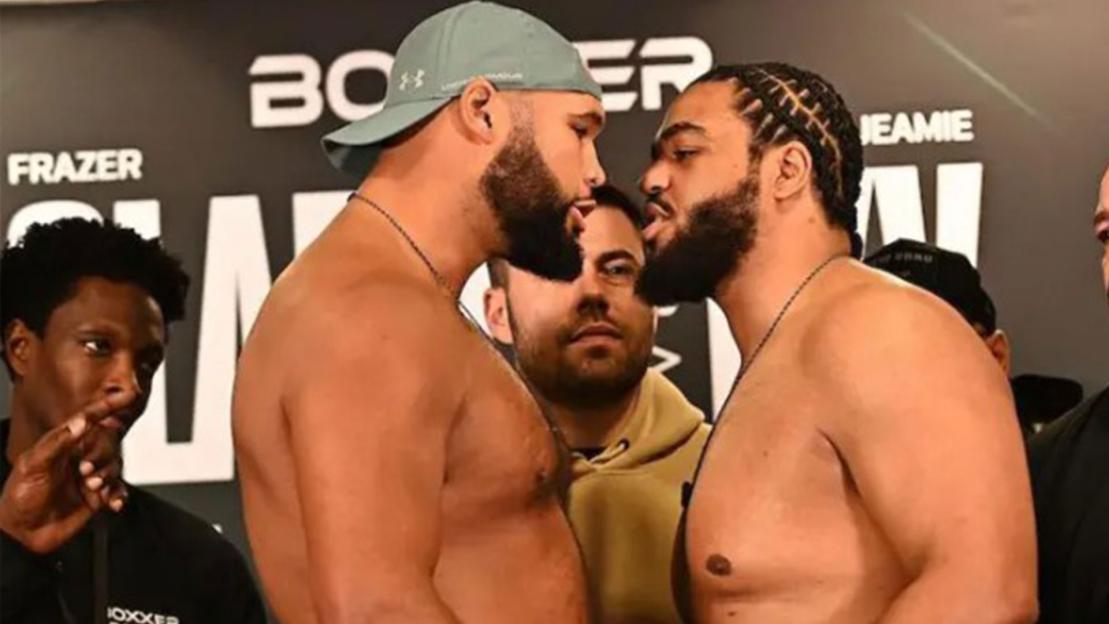 'Must-See Moment: Security Steps In as Frazer Clarke and Jeamie 'TKV' Tshikeva Clash at Intense Weigh-In for BBC Showdown'