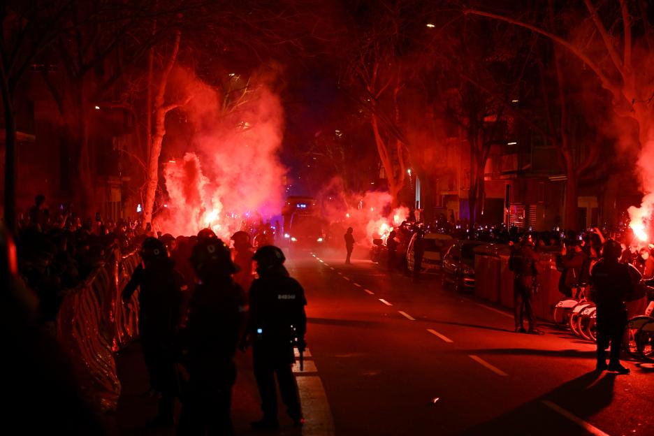 Barcelona Ultras Clash with Atletico Madrid Team Bus: Flares Fly as Chaos Erupts in Copa del Rey Showdown