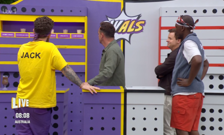 Jack, Ant, Dec, and Jordan Banjo at an I'm a Celebrity Get Me Out of Here! trial.