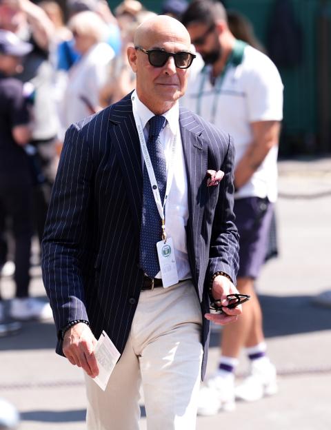 Stanley Tucci on day thirteen of the 2026 Wimbledon Championships.