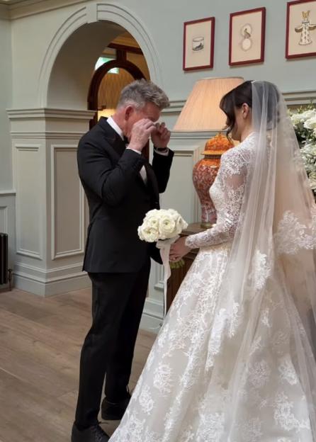 Gordon Ramsay crying at his daughter Holly's wedding.