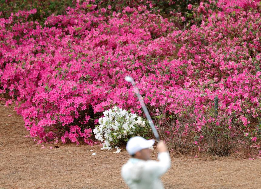 Scottie Scheffler hits a shot from the 13th hole fairway during a practice round on the Monday before The Masters Tournament at Augusta National Golf Club on Monday, April 6, 2026 in Augusta, Georgia. Photo by John Angelillo/UPI