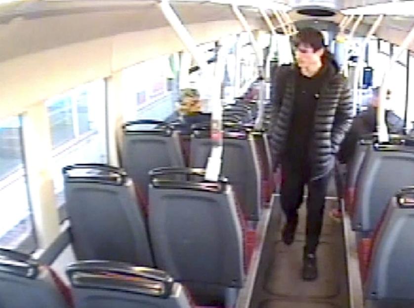 Footage of teen killer Logan Macphail walking on a bus to Hexham.