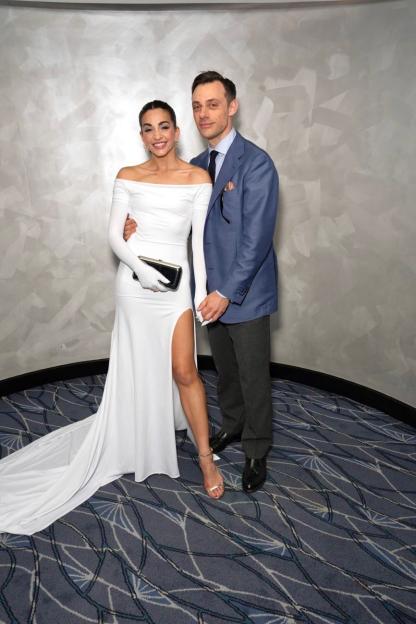 Ana Villafañe and her fiancé smiling for a photo.