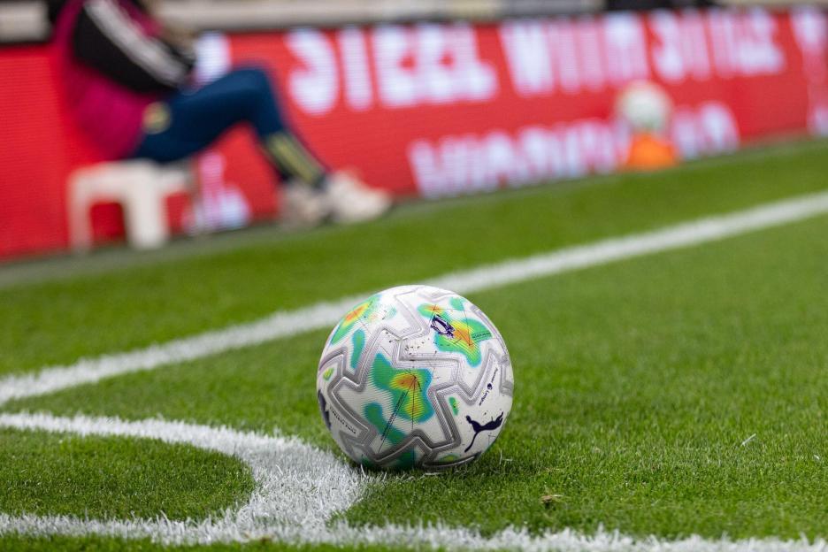Newcastle Upon Tyne, UK. 04th Mar, 2026. A Premier League Match Ball sits on a plinth during the Newcastle United v Manchester United Premier League match at St. James' Park, Newcastle Upon Tyne, England on 4 March 2026 Credit: Lee Keuneke/Every Seco