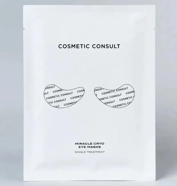 Packaging for Cosmetic Consult Miracle Cryo Eye Masks.