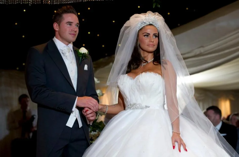Katie Price and Kieran Hayler during their wedding ceremony at Rookery Manor, Somerset.
