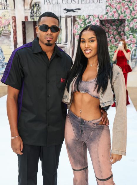 Tyrique Hyde and Ella Thomas attending Paul Costelloe's "Il Giardino" show at London Fashion Week.