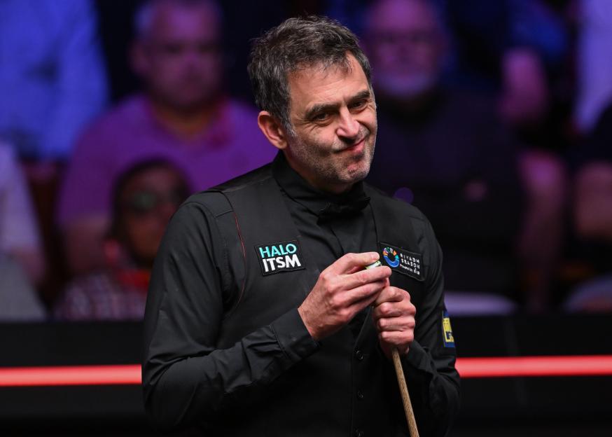 Sheffield, England, 2nd May 2025. Ronnie O?Sullivan reacts as he chalks his cue during his Semi Finals match against Zhao Xintong during the Halo World Championship 2025 match at The Crucible, Sheffield. Picture credit should read: Cody Froggatt / Sp