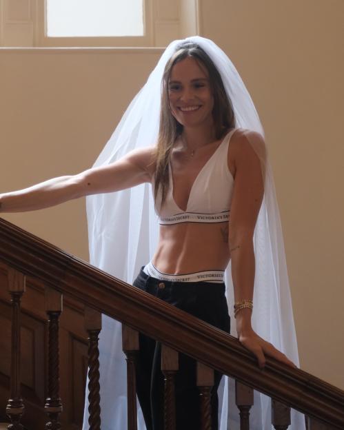 Holly Ramsay Dons Lingerie and a Veil to Celebrate Adam Peaty's 'Wedding Month' Despite Family Tensions