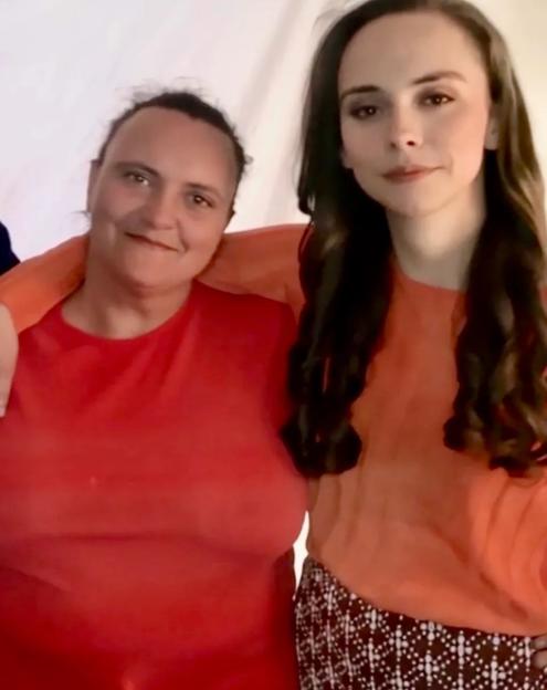 Sally Roberts with her daughter.