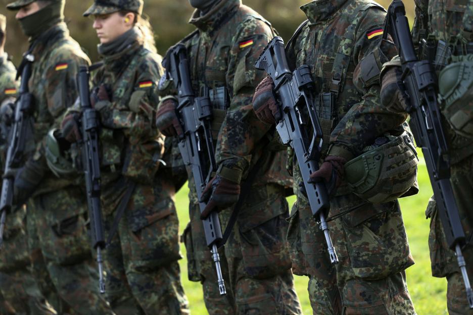 German army displays new military training, in Ahlen