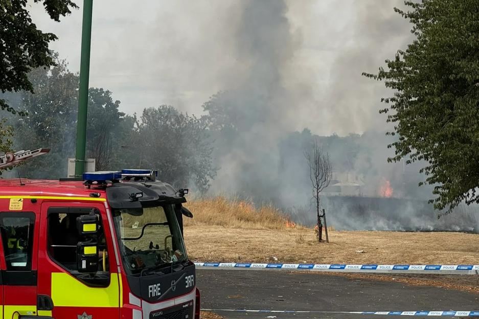 Massive Wildfire Breaks Out at UK Nature Reserve: 8 Fire Crews Fight the Flames, Public Urged to Stay Clear