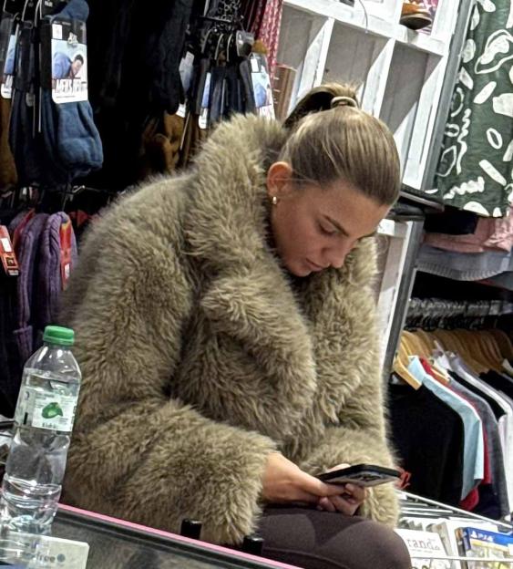 Nepo Baby Tanya Bardsley's Daughter Gabriella Bardsley seen doing her community service in The salvation army charity shop in Wilmslow, Cheshire after her drink driving ban