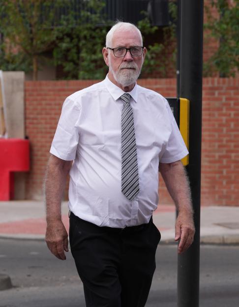 Gerry Duffy arriving at Willesden Magistrates Court.