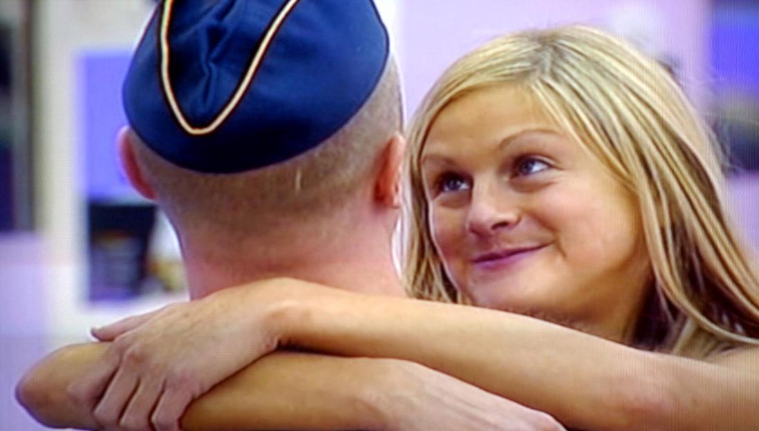 Nikki Grahame chatting to Richard Newman in the bedroom.